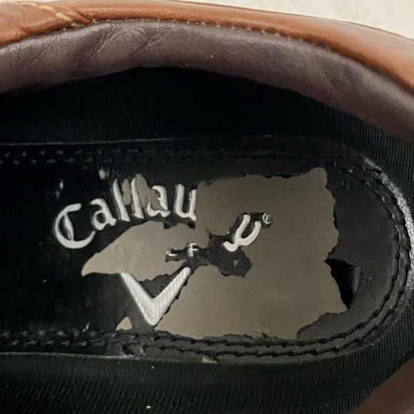 Callaway XTT Golf Oxfords Men’s Size 7.5 Soft Spikes Brown Leather Shoes - Picture 12 of 12